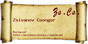 Zsivanov Csongor névjegykártya