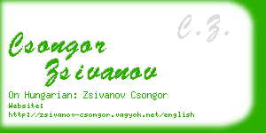 csongor zsivanov business card
